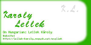 karoly lellek business card